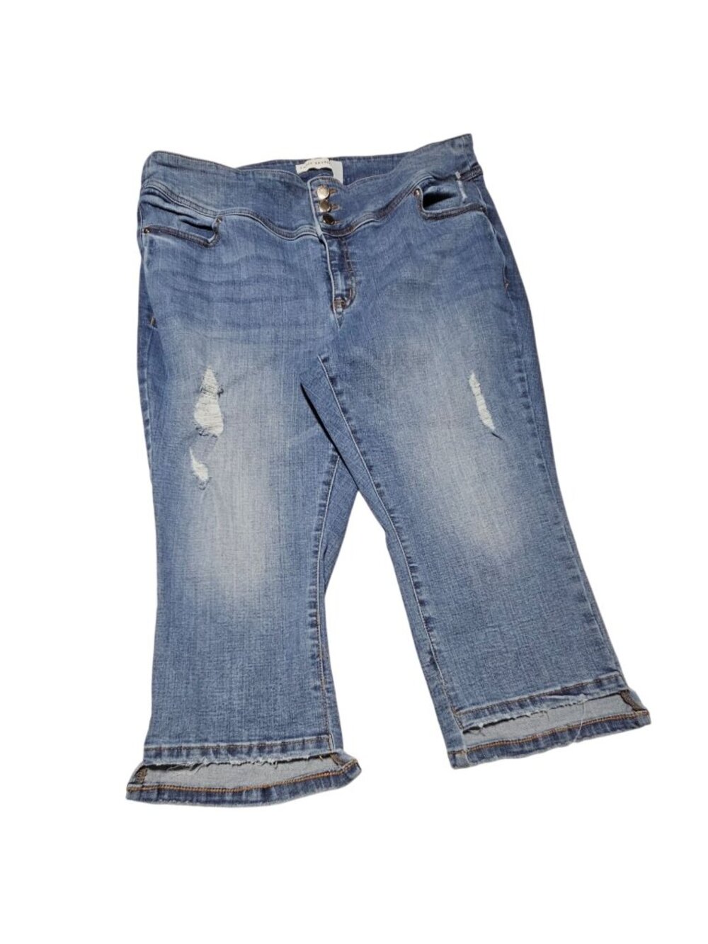 Lane Bryant Capri Jeans Womens Plus Size 18 High Waist Light Wash Denim Bermuda